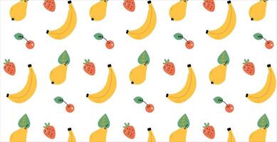 pattern with cute bright fruits on a white background vector
