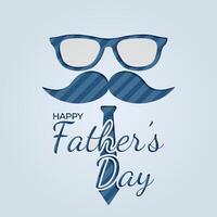 Happy Fathers Day greeting card design for men's event, banner or poster. Striped background with paper cut mustache and glasses. Congratulation text. vector