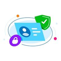 privacy and account data protection concept illustration flat design. simple modern graphic element for landing page ui, infographic, icon vector