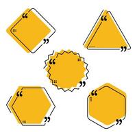 Collection of cute yellow empty dialog boxes. Modern text box. Unique text banner vector