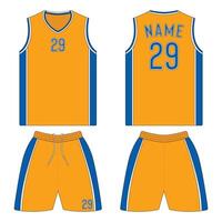 Basketball jersey uniform mockup front and back view vector