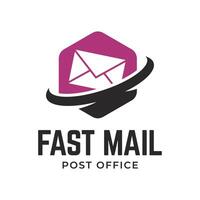 Email Mail Envelope Express Delivery Quick Logo Design vector