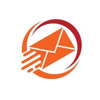 Email Mail Envelope Express Delivery Quick Logo Design vector