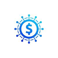 Coin Icon Logo Design Element Illustration. vector
