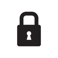 Minimalist Locked Padlock Icon vector