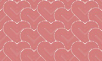A seamless pattern of interlocking hearts in red and white vector