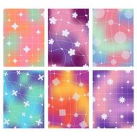 Set of abstract backgrounds. Retro backgrounds with graphic elements. Blurred colored background. vector