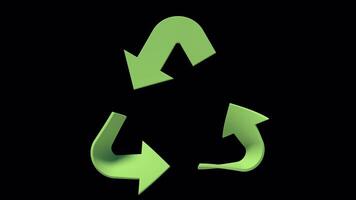 3D Recycle Symbol Circulates On Alpha Loop video
