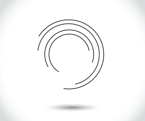 Abstract Lines in Circle Form, Design element, Geometric shape, Striped border frame for image, Technology round Logo, Spiral Illustration