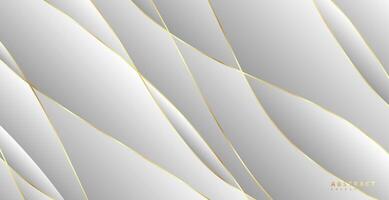 Abstract background with gold waves. Luxury paper cut background, golden pattern, halftone gradients, cover template, geometric shapes, modern minimal banner. 3d illustration. vector
