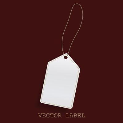 Realistic price label for sale or discount. Empty tag template. retail card design
