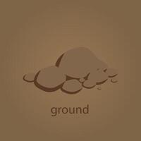 ground symbol on brown background, clean up dirty, add ground for plant vector