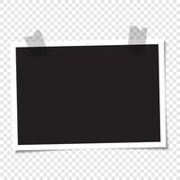 Photo frame mock up, vintage empty photograph template, scrapbook album snapshot. Retro image memories isolated illustration vector