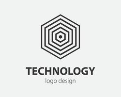 Trend logo hexagon tech design. Technology logotype for smart system, network application, crypto icon. vector