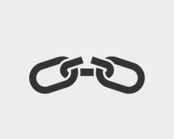 Broken chain link icon . Concept demage connection or join in business. Disconnect symbol isolated on white background. vector