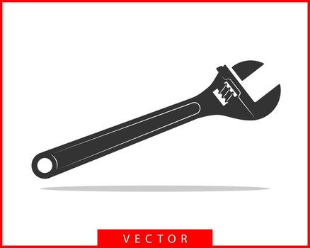Tools wrench icon. Spanner logo design element. Key tool isolated on white background. vector
