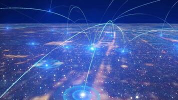 5g network and-internet-technology-city-connection video