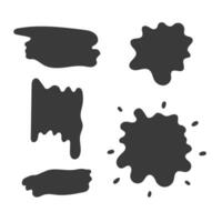 Blot and Paintbrush Strokes Set vector