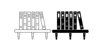 Bookcase icon set isolated on white background vector