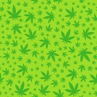 Marijuana leaf seamless pattern on light green background. Modern pattern. vector