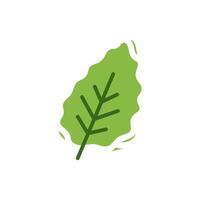 Abstract tree leaf, natural colors. Blockprint imitation. isolated on white. vector