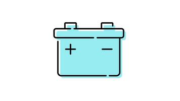 Battery Icon in Colored Outline Style of nice animated for your videos, easy to use with Transparent Background video