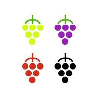 Grapes icons set. flat one and two colors pictograms isolated on white background. vector