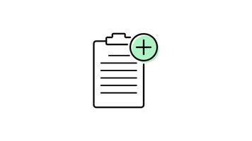 Clipboard Icon in Colored Outline Style of nice animated for your videos, easy to use with Transparent Background video