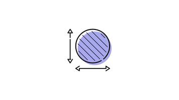 Dimension, Area and Perimeter Icon in Colored Outline Style of nice animated for your videos, easy to use with Transparent Background video