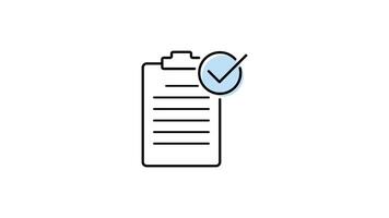 Clipboard Icon in Colored Outline Style of nice animated for your videos, easy to use with Transparent Background video