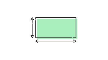 Dimension, Area and Perimeter Icon in Colored Outline Style of nice animated for your videos, easy to use with Transparent Background video