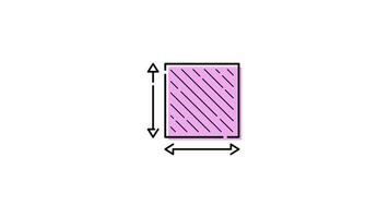 Dimension, Area and Perimeter Icon in Colored Outline Style of nice animated for your videos, easy to use with Transparent Background video