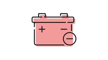 Battery Icon in Colored Outline Style of nice animated for your videos, easy to use with Transparent Background video
