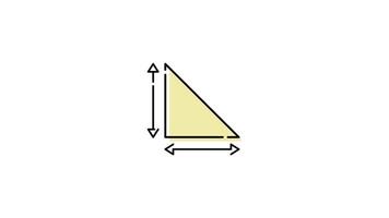 Dimension, Area and Perimeter Icon in Colored Outline Style of nice animated for your videos, easy to use with Transparent Background video