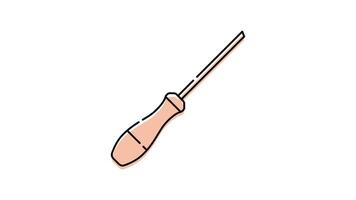 Screwdriver Icon in Colored Outline Style of nice animated for your Bussines videos, easy to use with Transparent Background. Animation by 99RIC video