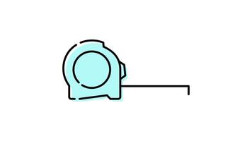 Tape measure Icon in Colored Outline Style of nice animated for your Bussines videos, easy to use with Transparent Background video