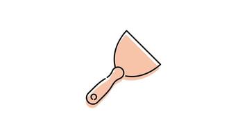 Putty knife Icon in Colored Outline Style of nice animated for your Bussines videos, easy to use with Transparent Background video