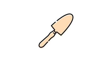 Small Shovel Icon in Colored Outline Style of nice animated for your Bussines videos, easy to use with Transparent Background video