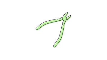 Diagonal Pliers Icon in Colored Outline Style of nice animated for your Bussines videos, easy to use with Transparent Background video