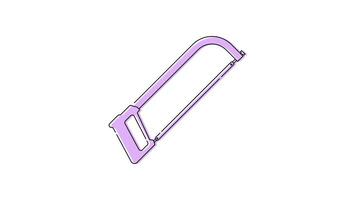Hacksaw Icon in Colored Outline Style of nice animated for your Bussines videos, easy to use with Transparent Background video