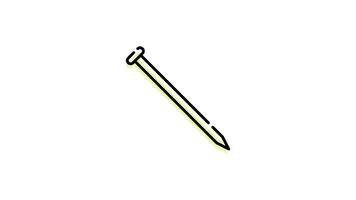 Nail Icon in Colored Outline Style of nice animated for your Bussines videos, easy to use with Transparent Background video