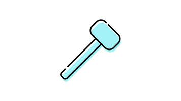 Mallet Icon in Colored Outline Style of nice animated for your Bussines videos, easy to use with Transparent Background video