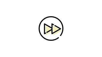Media Control Icon in Colored Outline Style of nice animated for your Bussines videos, easy to use with Transparent Background video