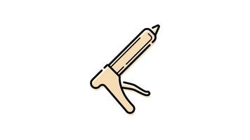 Caulk gun Icon in Colored Outline Style of nice animated for your Bussines videos, easy to use with Transparent Background video