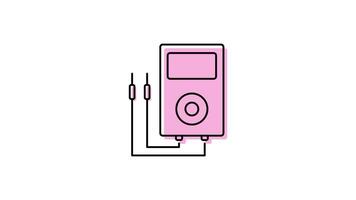 Voltmeter Icon in Colored Outline Style of nice animated for your Bussines videos, easy to use with Transparent Background video