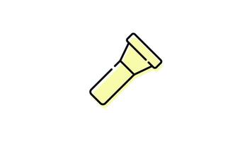 Flashlight Icon in Colored Outline Style of nice animated for your Bussines videos, easy to use with Transparent Background video