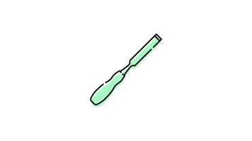 Chisel Icon in Colored Outline Style of nice animated for your Bussines videos, easy to use with Transparent Background video