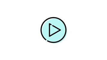 Media Control Icon in Colored Outline Style of nice animated for your Bussines videos, easy to use with Transparent Background video