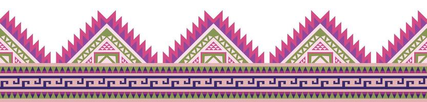 étnico frontera ornamento. geométrico étnico oriental sin costura modelo. raya ilustración. nativo americano mexicano africano indio tribal estilo. diseño borde, textil, tela, ropa, alfombra. vector