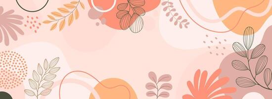 Design banner Spring background with beautiful. Background for design. Colorful background with tropical plants. vector